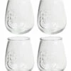 Home Essentials Set Of 4 Retro Ice Cold Stemless Glasses Drinkware
