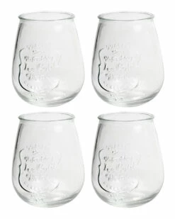 Home Essentials Set Of 4 Retro Ice Cold Stemless Glasses Drinkware