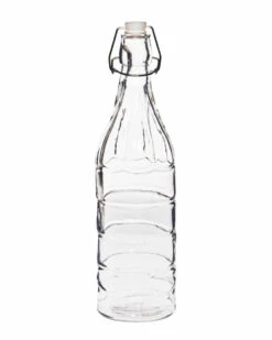 Home Essentials 36oz Ribbed Clear Bottle Bar Carts & Accessories