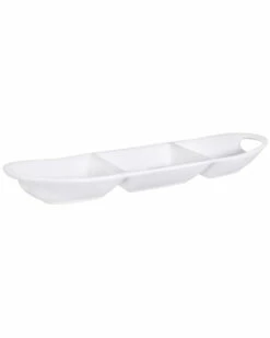 Home Essentials Pure 18In 3Sect Oval Platt Serveware