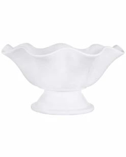Home Essentials Pure 12In Footed Ruffle Bowl Serveware