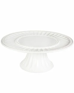 Home Essentials 8In Beaded Thumbprint Cake Std Serveware