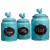 Home Essentials Set Of 3 Aqua Chalkboard Canisters Kitchen & Pantry Storage 1 Home Essentials Set Of 3 Aqua Chalkboard Canisters Kitchen & Pantry Storage -Home Essentials store 3010575369 RLLZ 1