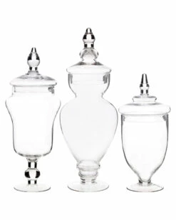 Home Essentials Set Of 3 Apothecary Jars Organization