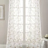 Home Essentials Leaf Swirl Embroidered Curtain Panel Pair Curtains & Hardware