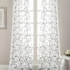 Home Essentials Leaf Swirl Embroidered Curtain Panel Pair Curtains & Hardware