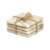 Home Essentials Set Of 4 4in Rolled Edge Marble Coaster Serveware