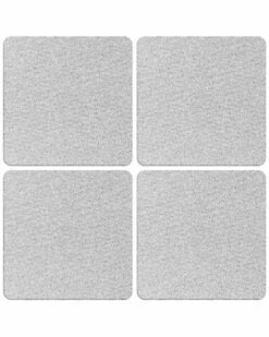 Home Essentials Set Of 6 Square Silver Twinkle Coasters Serveware
