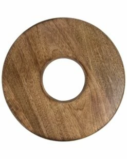 Home Essentials Set Of 2 Round Modern Open Wood Trivet Serveware