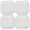 Home Essentials Set Of 4 6.5In Square Cut Corner Plat Dinnerware
