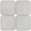 Home Essentials Set Of 4 Square Beaded Wood Coasters Serveware