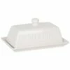 Home Essentials 8.5in Lg Embossed Word Butter Dish Serveware