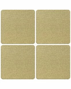 Home Essentials Set Of 6 Square Gold Twinkle Coasters Serveware