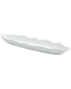 Home Essentials Pure 16in Ruffle Edge Oval Platter Serveware