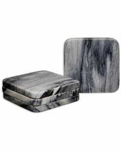 Home Essentials Grey 4in Square Coasters Set Of 4 Serveware -Home Essentials store 3050349401 RLLZ 2