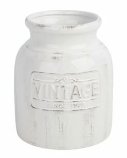 Home Essentials 9.4in Antique Utensil Crock Serveware