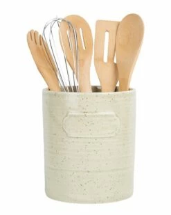 Home Essentials 7in Lt Green Speckle Nameplate Crock Serveware -Home Essentials store 3050526546 RLLZ 2