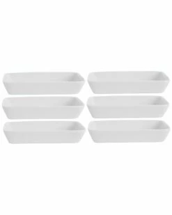 Home Essentials Set Of 6 4X3 Rectangle Mini Tapas Plates Serveware