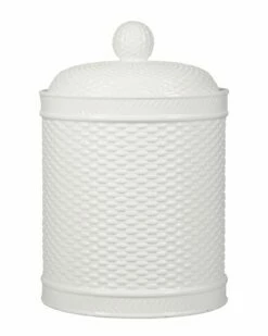 Home Essentials 114Oz Rd Basket Weave Canister Kitchen & Pantry Storage
