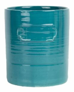 Home Essentials 7in Teal Speckle Nameplate Crock Serveware
