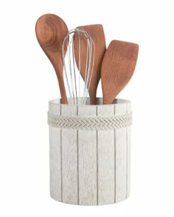 Home Essentials 6in Shiplap Rd Utensil Crock Serveware