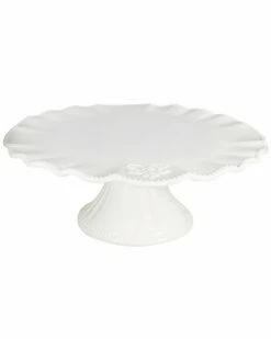 Home Essentials 12in Bead Ruffle Icon Cake Stand Serveware
