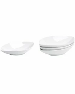 Home Essentials Set Of 4 8in Oval Pointed Bowls Serveware
