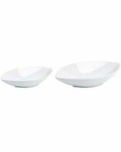 Home Essentials Set Of 2 Oval Point Bowls 12in 14In Serveware