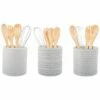 Home Essentials 3A 6in Embossed Utensil Crock Serveware