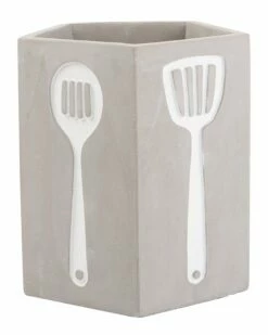 Home Essentials 6in Octagon Crock With Utensils Serveware