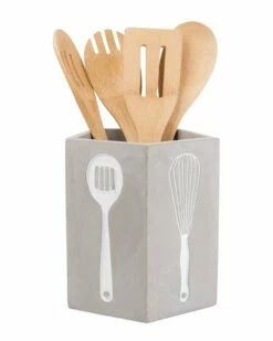 Home Essentials 6in Octagon Crock With Utensils Serveware -Home Essentials store 3050696156 RLLZ 3