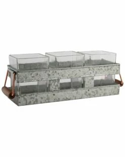 Home Essentials Hh 4Pc Galvanized Flatware Ca Serveware