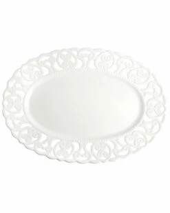 Home Essentials 14X10 Pierced Scroll Oval Platter Serveware