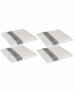 Home Essentials Set Of 4 Grey Square Marble Coasters Serveware