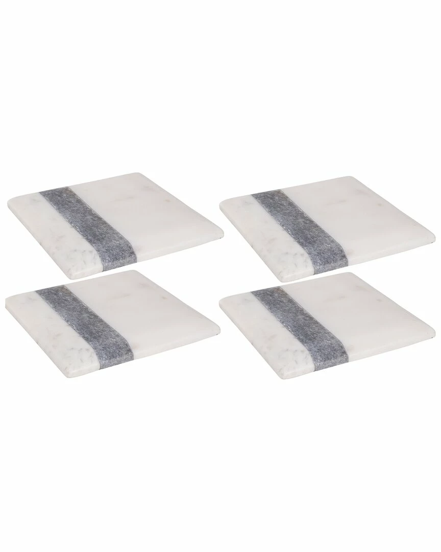Home Essentials Set Of 4 Grey Square Marble Coasters Serveware 3 Home Essentials Set Of 4 Grey Square Marble Coasters Serveware