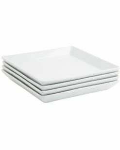 Home Essentials Set Of 4 7.25In Square Plates Dinnerware