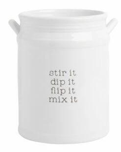 Home Essentials 7in 2Hndl Utensil Crock With Word Serveware