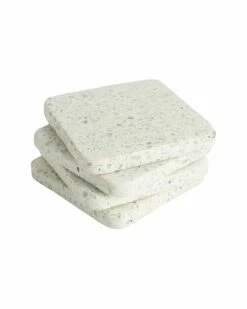 Home Essentials Set Of 4 4Inwht/Square Terraz Coaster Serveware -Home Essentials store 3050773272 RLLZ 2