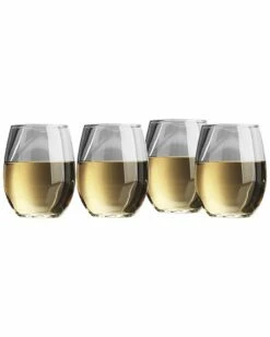 Home Essentials Infinity Set Of 4 15Oz Stemless Wine Glasses Drinkware