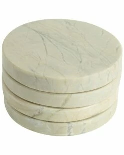 Home Essentials Set Of 4 4Ingrn Katni Rd Marble Coasters Serveware