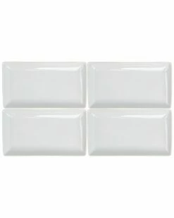 Home Essentials Set Of 4 7In Rectangular Plates Dinnerware