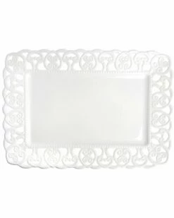Home Essentials 14X9 Pierced Scroll Rectangle Platter Serveware