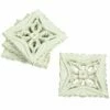 Home Essentials 4in Set Of 4 Carve Burst Sage Wd Coaster Serveware