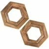 Home Essentials Set Of 2 Open Hexagon Wood Trivets Serveware -Home Essentials store 3050974998 RLLZ 1
