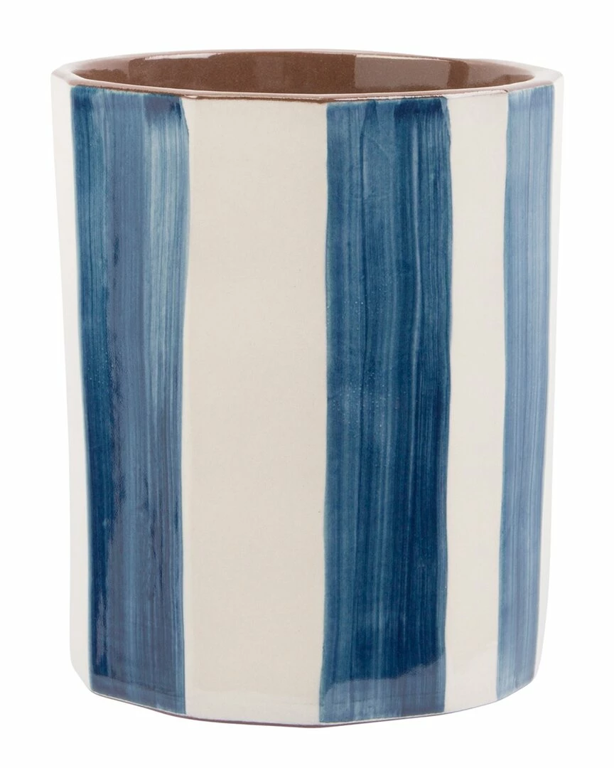 Home Essentials 7in /Navy Strip Utensil Crock Serveware 3 Home Essentials 7in /Navy Strip Utensil Crock Serveware