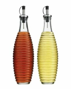 Home Essentials He Round Rib 20Oz Oil & Vinegar Set Serveware