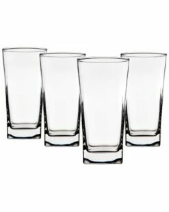 Home Essentials Red Series Square 16Oz Hb Set Of 4 Drinkware