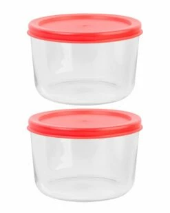 Home Essentials Fresh 1Cup 4Pc Bowls Red Lids Kitchen & Pantry Storage