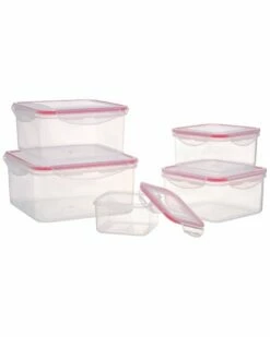 Home Essentials Fresh Square 10Pc Plastic Storage Kitchen & Pantry Storage