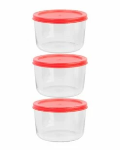 Home Essentials Fresh 1Cup 6Pc Bowls Red Lid Kitchen & Pantry Storage